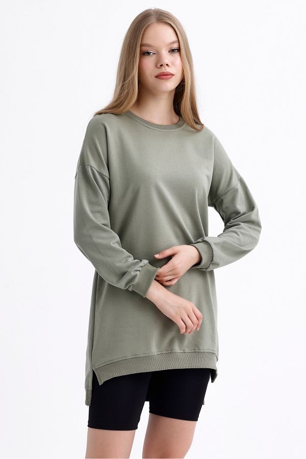 Womens crew neck tunic sweatshirt new arrivals