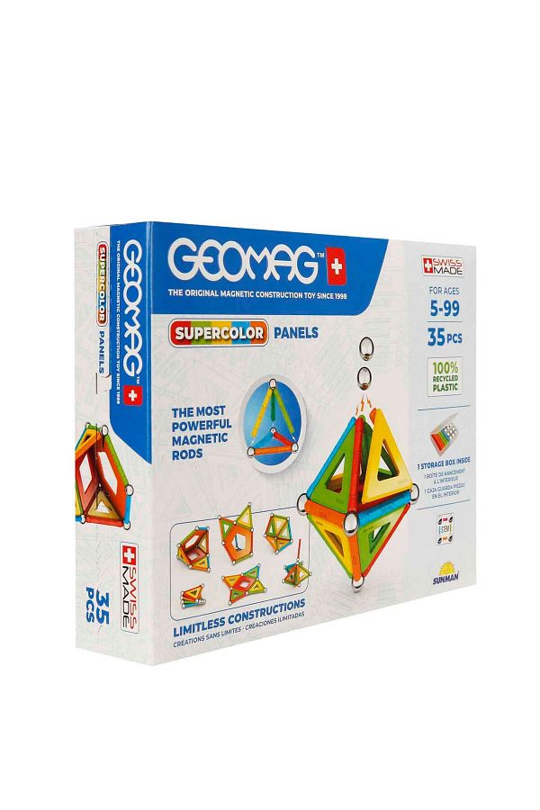 Toyaş-Geomag Magnetic Sticks Supercolor Panels Serial Intelligence Game Magnetic Building Game 35 Pieces 1