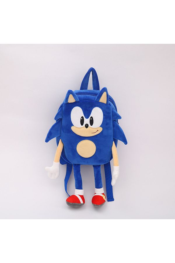 Choice Supersonic Sonic Hedgehog Plush Backpack for Kids 2024 Nak Edition Bookbag with Detachable Cuddy Trendyol