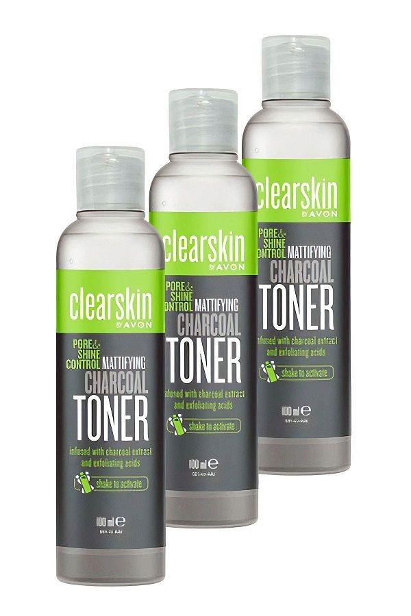 AVON-Clearskin Charcoal Mattifying Tonic 100 Ml. Triple Set 1