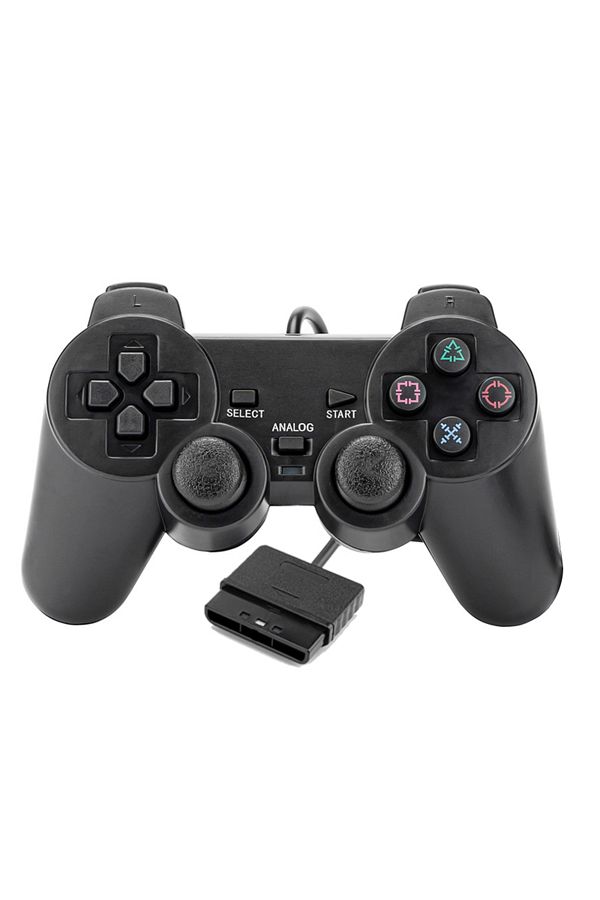 Choice-Black 1pcs DATA FROG Wired Plug and Play Gamepad for PS2 Double Vibration Joystick Controller for So 1
