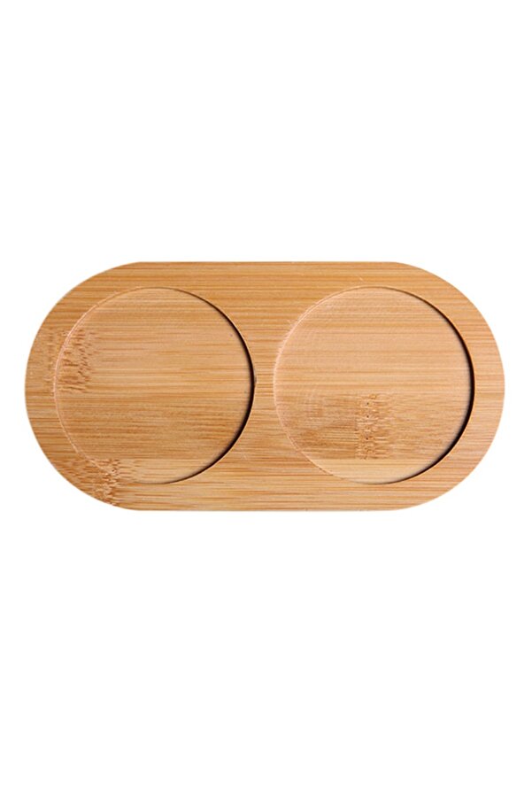 Choice 2/3 Cavity Bamboo Salt Pepper Shaker Stand Tea Tray Kitchen