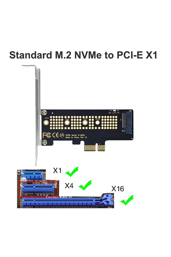 Choice-Nvme To Pcie X1 M.2 Nvme Ssd To Pcie 4.0 Adapter Card 64gbps M-key Pcie4.0 X1 X4 For Desktop Pc Pci 1