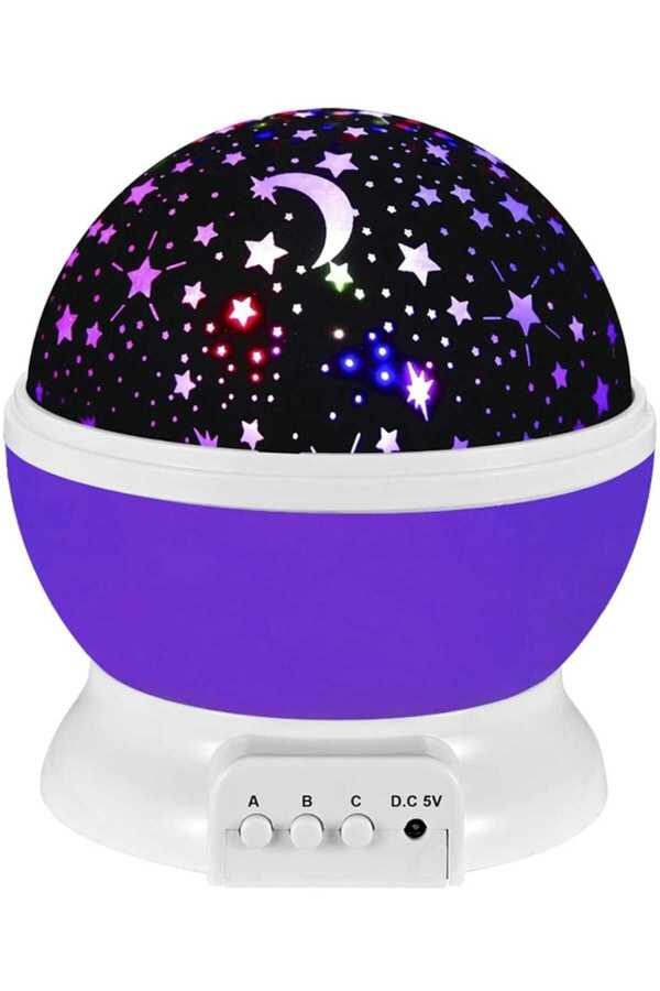 mr shopping MR Gece Lambası Tavana Işık Yansıtan Dönen Yıldız Ay Projeksiyon Parti Lambası Hediyelik