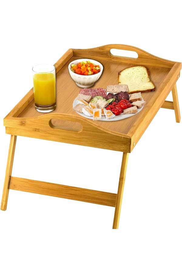 Greyal-Gryl Bed Tray with Foldable Legs and Breakfast Bamboo - Table 1