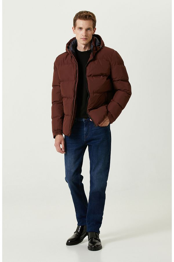 Burgundy quilted coat online