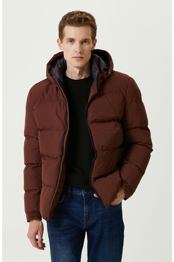 Burgundy quilted coat hotsell