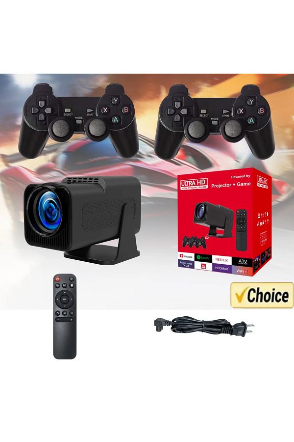 EOENKK-جهاز تحكم الألعاب HY320 Mini Projector 4K Native 720P Android 11 300ANSI Wifi6 BT5.0 مسرح منزلي G... 1