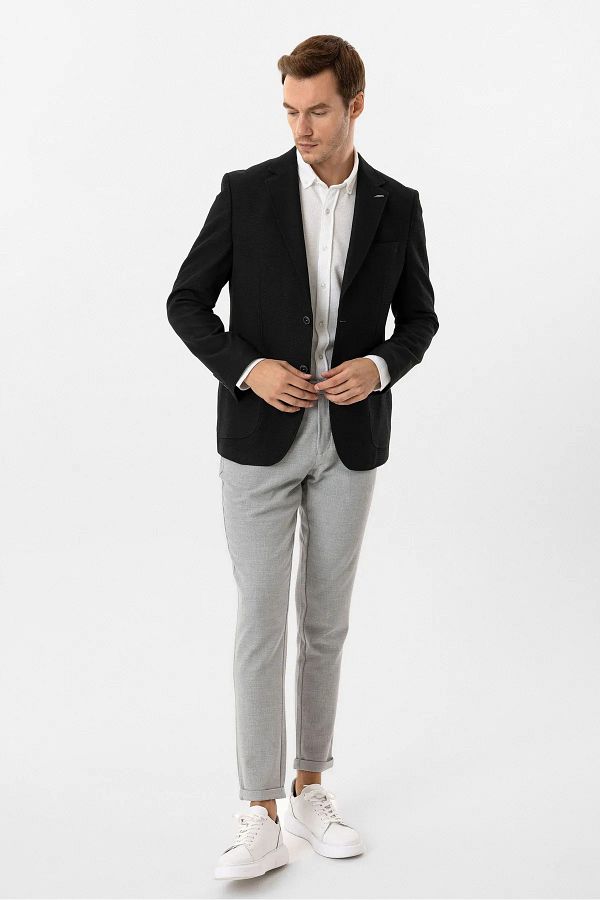 SÜVARİ-Sweater 6 Drop Regular Mold Busines Model Strip Patterned Jacket 1