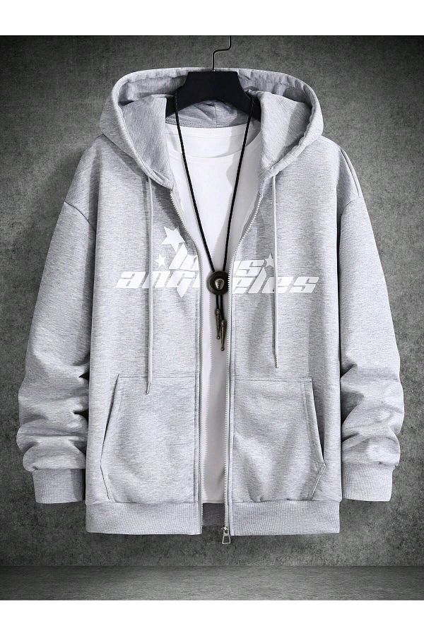 Grey hooded star cardigan shop