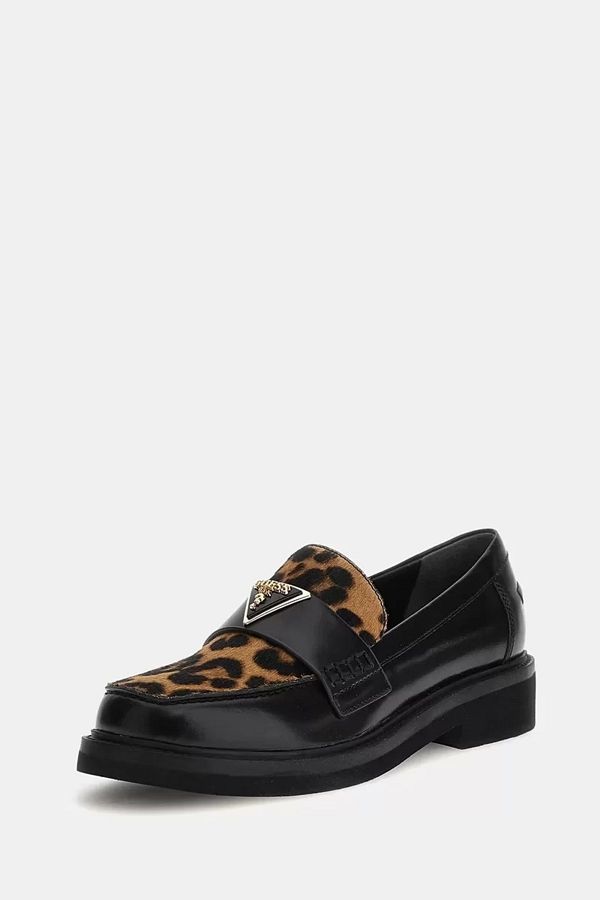 Guess Women s Setha Leopard Pattern Genuine Leather Loafer Shoes Trendyol