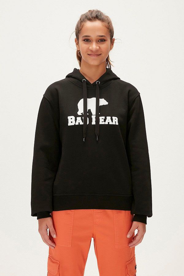 Bad Bear Logo Hoodie Women s Sweatshirt Trendyol