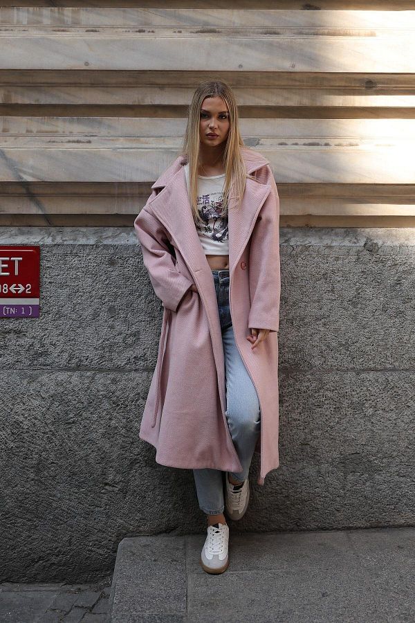 Lady Pixie Coat Pink Regular fit Trendyol