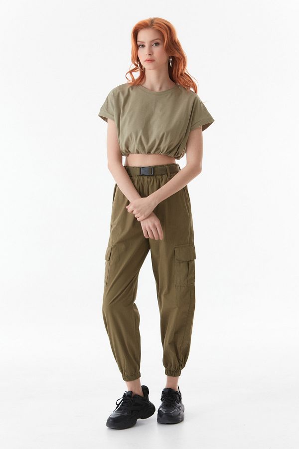 Fullamoda Belted and Cargo Pocket Jogger Pants Trendyol
