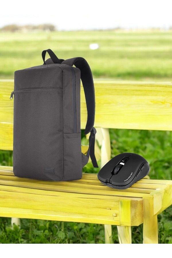 Classone-Mila Pr-Ek104 15.6' Waterproof Fabric - Zippered Notebook Backpack and Wireless Mouse 1
