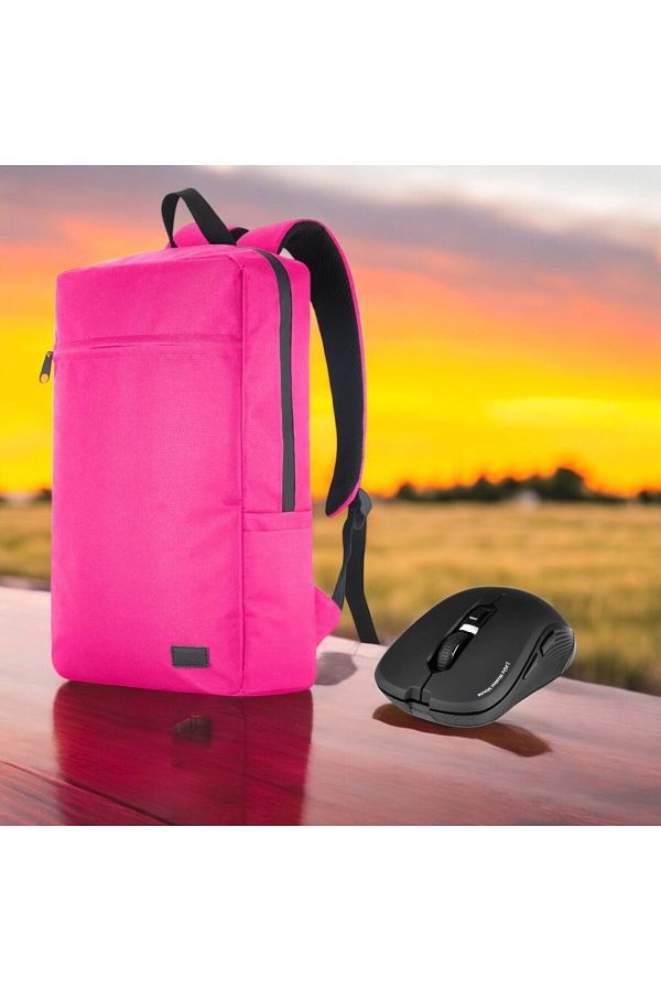 Mila-Technow Mila Pr-Ek106 - 15.6' Waterproof Fabric Zippered Notebook Backpack and Wireless Mouse 1