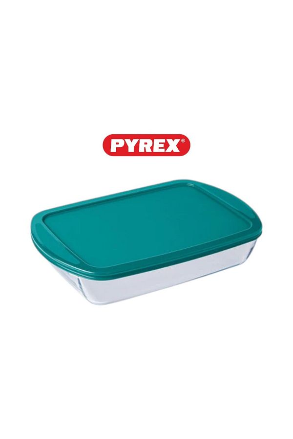 Pyrex-شواية مستطيلة مع غطاء من Cook & Store - سعة 4.5 لتر كبيرة جدًا للطهي والتخزين المتنوع 1
