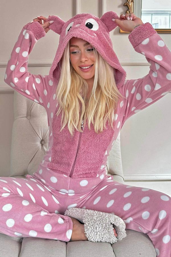 Pink fleece pajamas online
