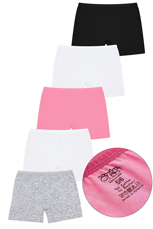 Öts Kız Çocuk Renkli 5'li Likralı Boxer Tayt