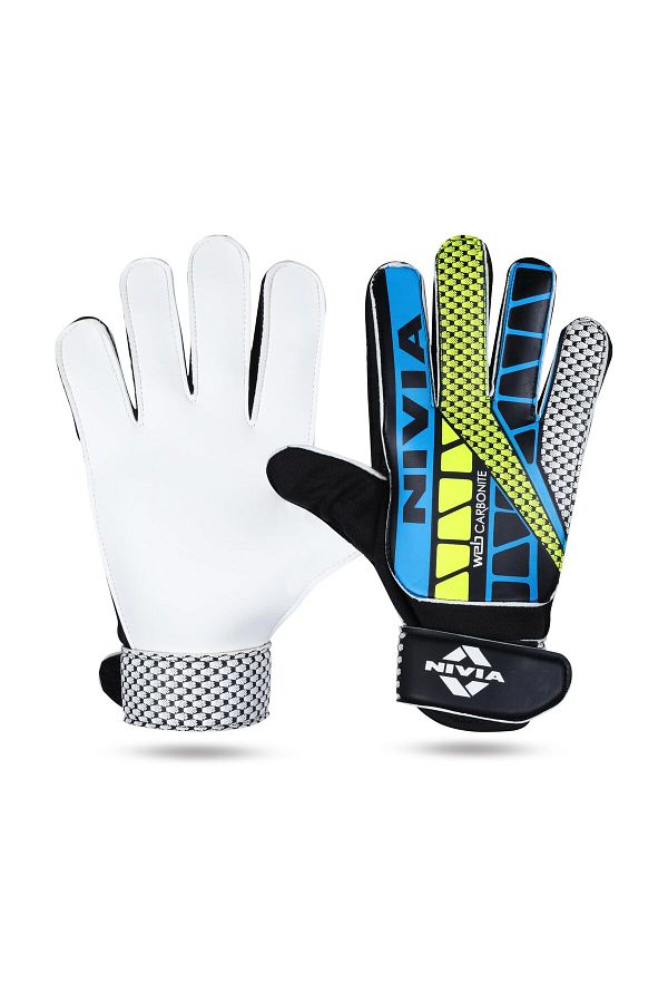Nivia Web Football Goal Keeper Gloves Blue Yellow Large 897 Trendyol