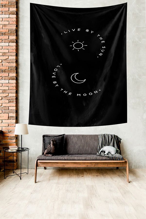 on the clouds Living Day Love Moon and Sun Motto Non Slip Fabric Tapestry Trendyol