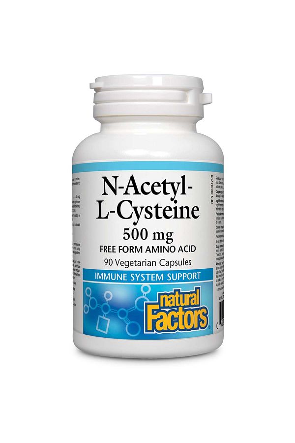 Natural Factors-N-Acetyl L-Cysteine, 500 mg, 90 Veggie Capsules 1