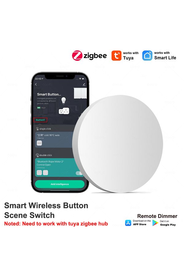 Choice-Tuya ZigBee Wireless Scene Switch Push Button Automation Scenario Controller Battery Powered Inte... 1