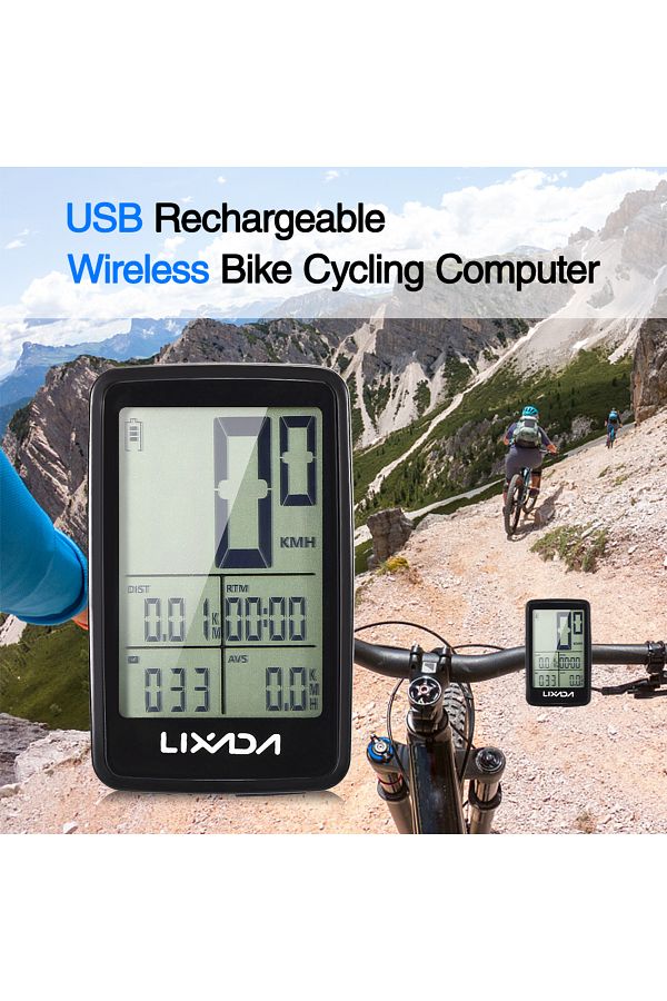 LIXADA USB Rechargeable Wireless Bike Cycling Computer Bicycle Speedometer Odometer Stopwatch Spe. Trendyol