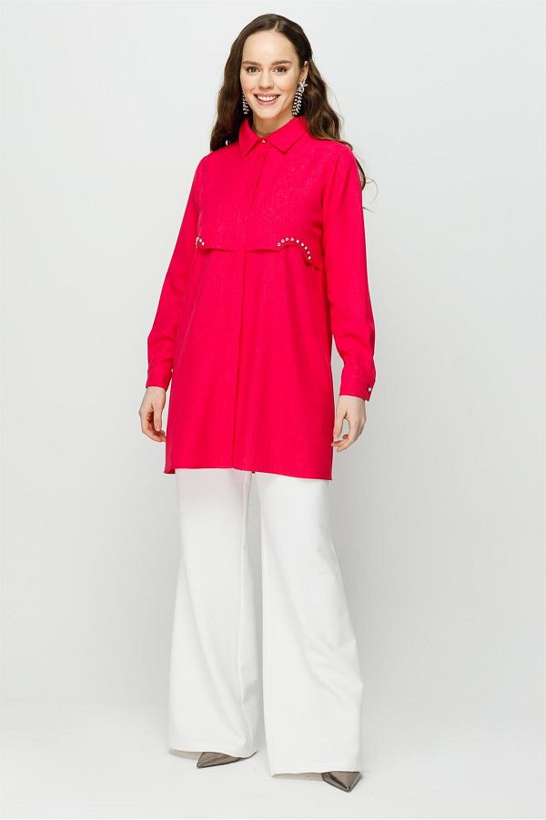 Esswaap-Fuchsia Tunic - Stone Detailed and Allerli 1