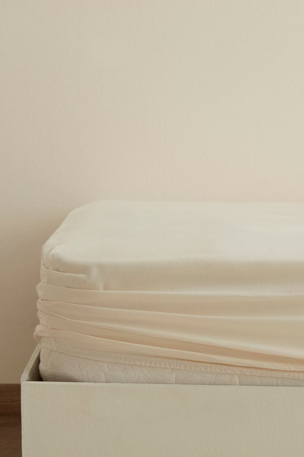 Karaca Home-Ecru Colored Basic 100% Cotton Single Elastic Sheet 1