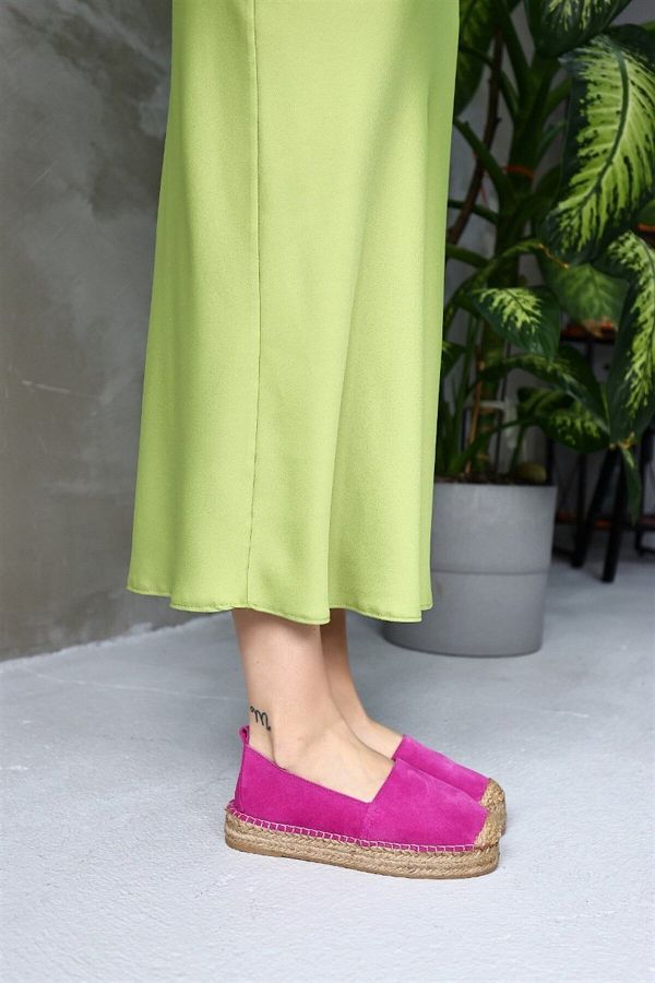 NILUFARR-Cei mai buni pantofi espadrille pentru femei din piele intoarsa roz 1