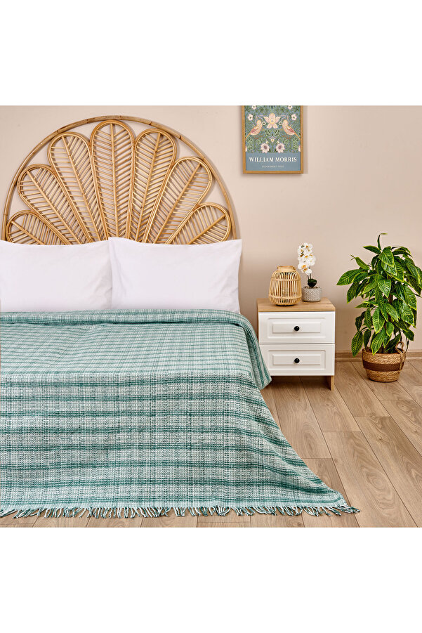 Buca Yün-Green Mealy Double Blanket - 200X220 cm 1
