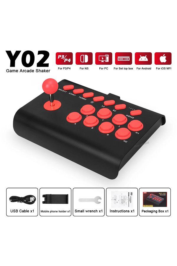 Choice-Y02 Wireless Arcade Games Control Rocker for PS4 Switch Console Controller PC TV Android iOS Phon... 1