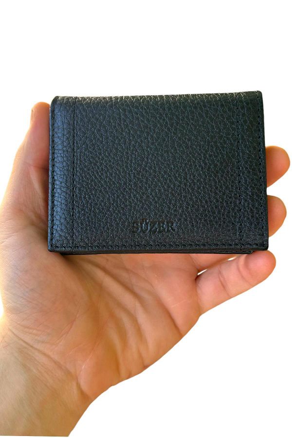 Süzer Deri-Suport vertical pentru carduri unisex, 100% piele naturală 1