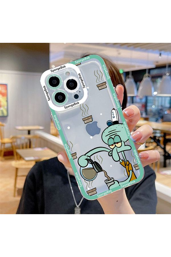 Choice-S-SpongeBob SquarePants Phone Case For iPhone 15 14 13 12 Mini 11 Pro Max X XR XS 7 8 SE Plus Sof... 1