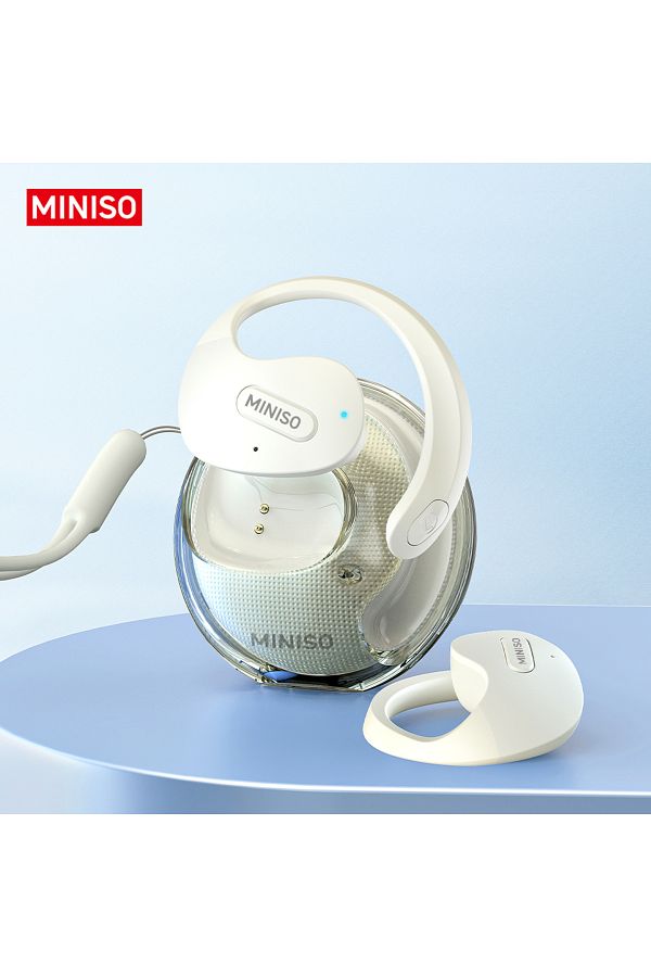 Miniso-White MINISO X15 PRO OWS Bluetooth Headset 5.4 Bluetooth EarphonesButton Control Noise Cancelling E 1