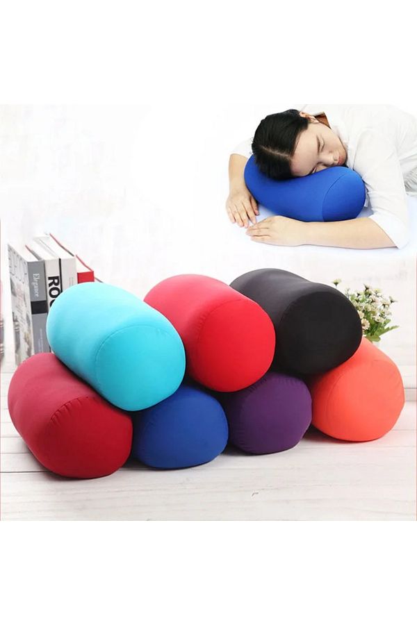 Choice 30cmx16cm Cylindrical Pillow Micro Mini Microbead Back Cushion Roll Pillow Head Convenient Travel. Trendyol