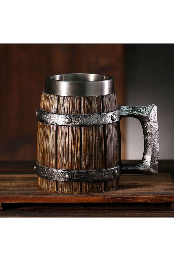 Choice-Hot-selling Wooden Barrel Beer mug , Large-capacity  Coffee mug Water bottle ,Tazas de café with ... 1