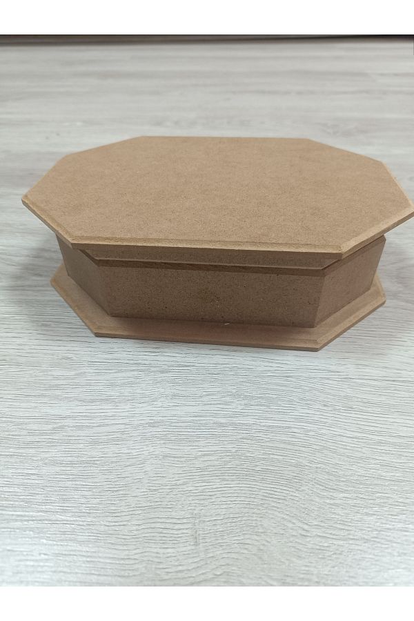 Kadim Bilge-Wood Mdf Raw Unpainted Octagonal Small Box 1