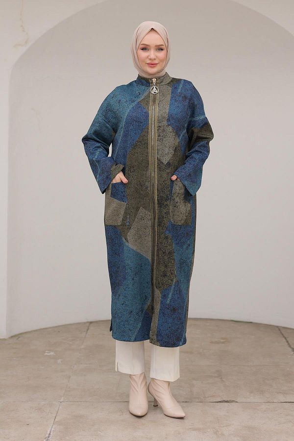 Armine TREND-Armi̇ne Trend Range Zippered Loose Cut Wear Blue 24Kt525 1