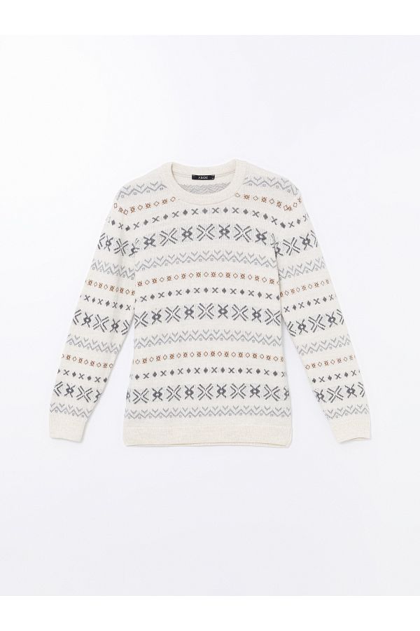 LC Waikiki-Herren-Strickpullover mit Rundhalsausschnitt und langen Ärmeln – W4bh49z8 1