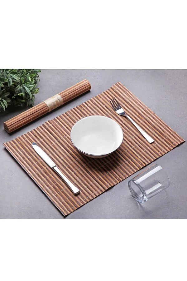 Bamboo-Bamboo American Placemat Foldable Plate (4 Pieces) 1