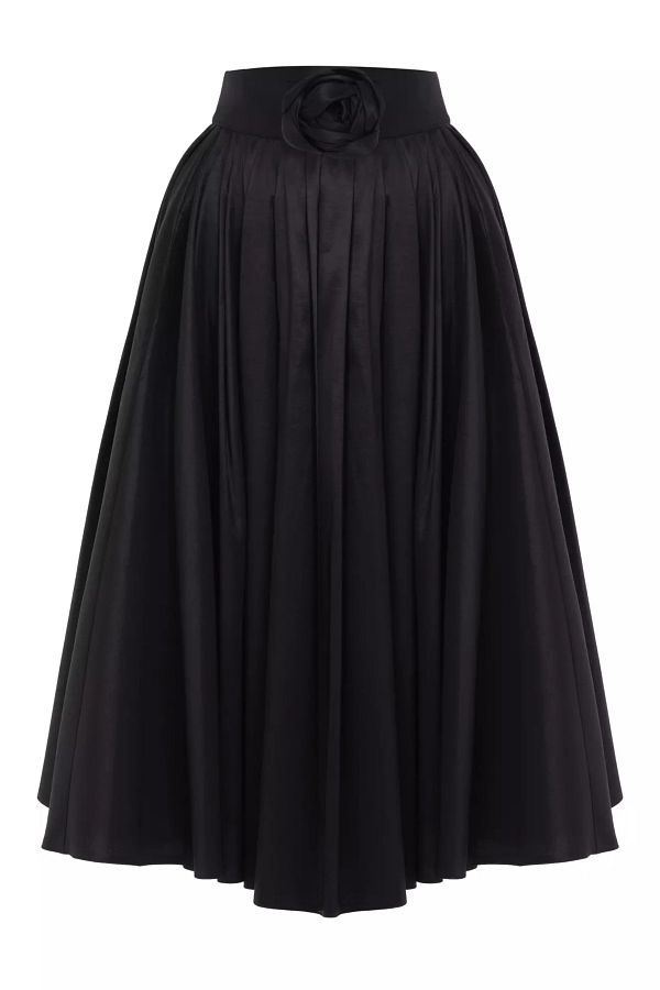 Plus size black taffeta skirt online