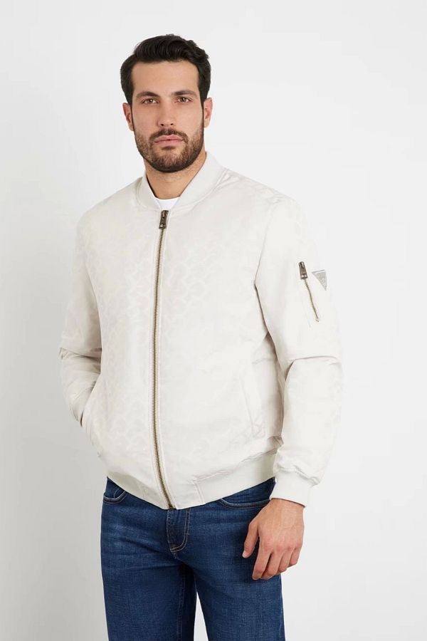 Guess-Men's All Logo Bomber Jacket 1