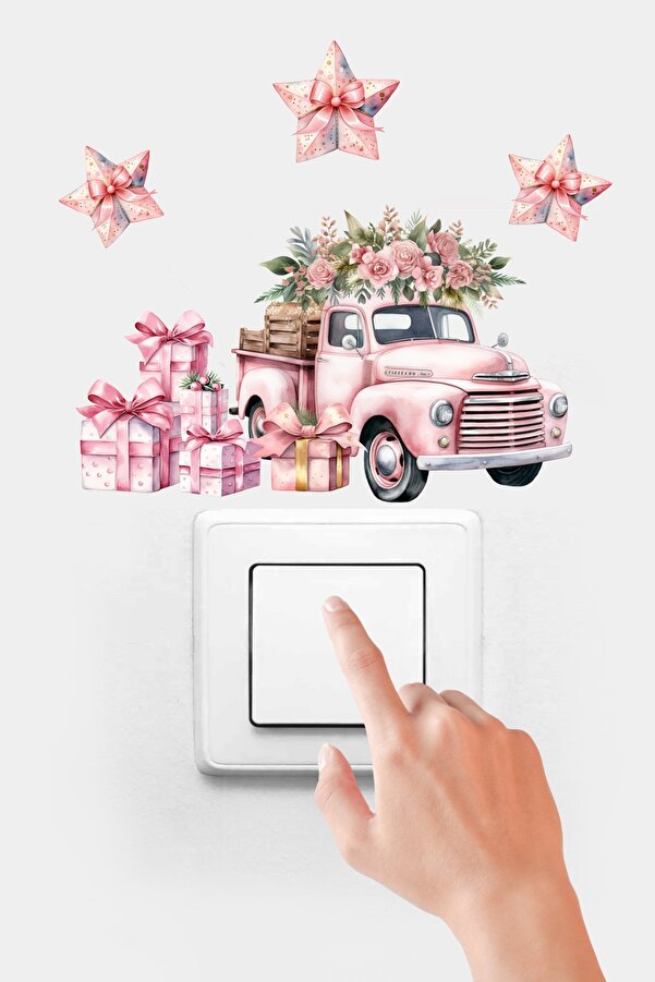 PANDA SOKAĞI Priz Yeni Yıl Araç ve Hediye Paketleri Yıldız 3 Lü Set, Yeni Yıl Noel Priz Sticker