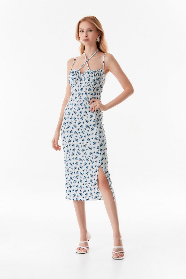 Fulla Moda-Rochie cu bretele cu modele florale 1