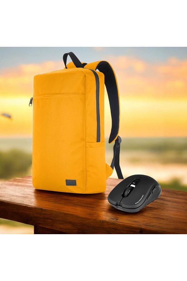 Technow-Classone Mila Pr-Ek108 - 15.6' Waterproof Fabric Zipper Notebook Backpack and Wireless Mouse 1