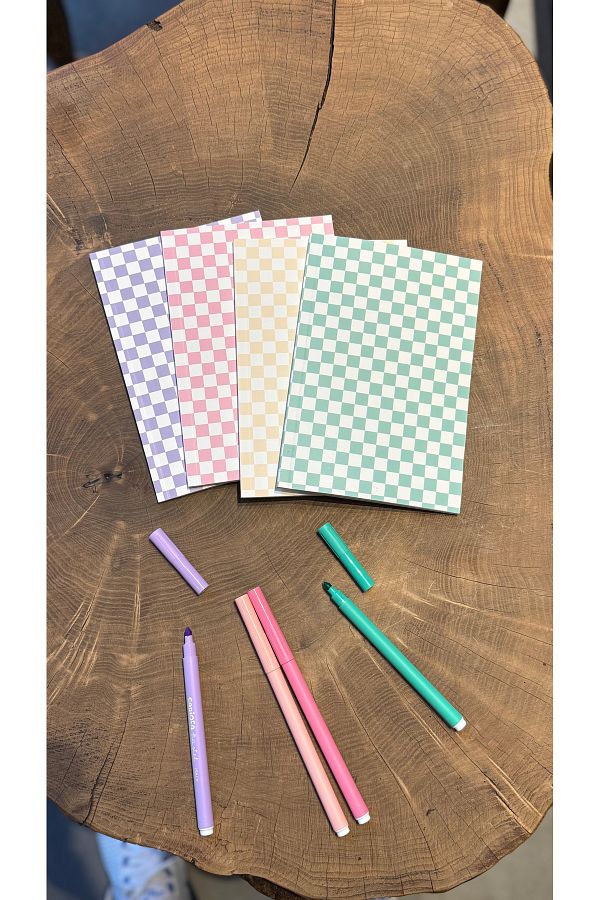Fly Notes-Chess 4-Piece Checked Notebook Set 13 X 20 cm 64 Pages School Notebook Memory Book Gift Notebook 1
