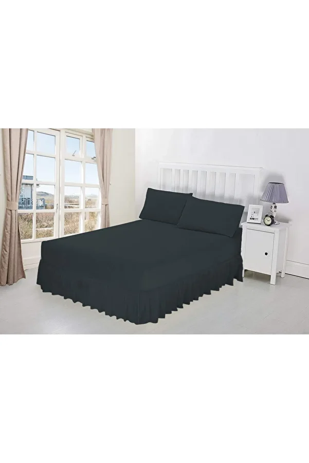Zarif Home-Double Bed Base Frilly Sofa Set 1