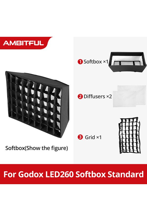 Choice-Godox LEDP260C LED Video Soft Light Diffuser Honeycomb Grid Softbox for Godox LED Video Light (So... 1